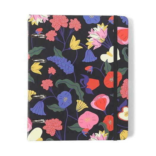 caderno fichário office 80 folhas duo doce florada a5 preto caderno fichário office 80 folhas duo doce florada a5 preto