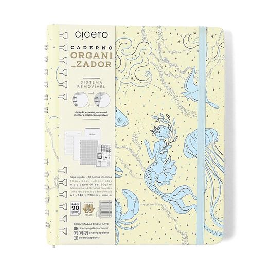 caderno organizador duo origens aqua off white caderno organizador duo origens aqua off white