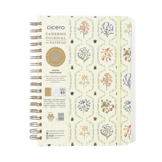 caderno colegial 10x1 jardim off white caderno colegial 10x1 jardim off white