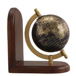 aparador de livro madeira globo azul marinho 15x10x17cm