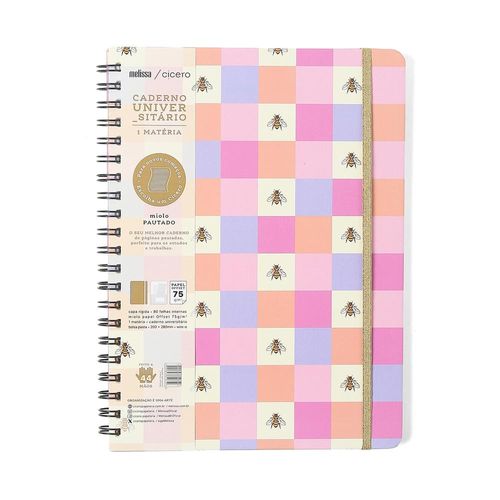 caderno universitário 1x1 melissa casinha das abelhas