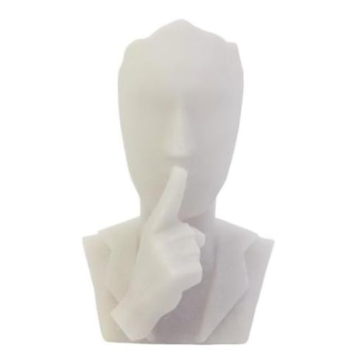 escultura decorativa mármore silêncio branco