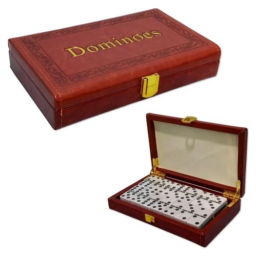 jogo de dominó 28 peças com estojo de couro jogo de dominó 28 peças com estojo de couro