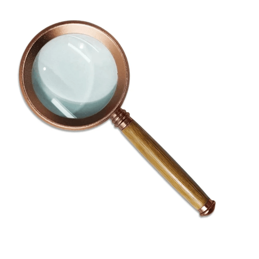 lupa luxo com cabo liso madeira 7x15,7cm lupa luxo com cabo liso madeira 7x15,7cm