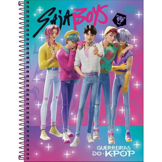 caderno universitário 16x1 256 folhas capa dura guerreiras do k-pop caderno universitário 16x1 256 folhas capa dura guerreiras do k-pop