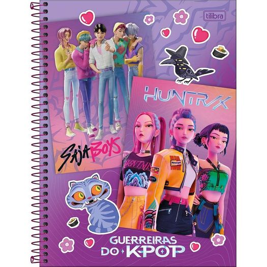caderno universitário 10x1 160 folhas capa dura guerreiras do k-pop caderno universitário 10x1 160 folhas capa dura guerreiras do k-pop