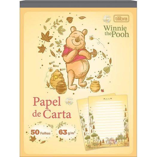 bloco papel carta ursinho pooh 50 folhas bloco papel carta ursinho pooh 50 folhas