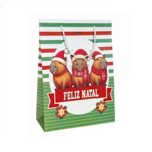 sacola presente natal capivara grande sacola presente natal capivara grande