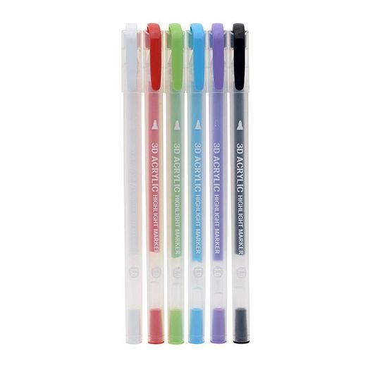 caneta marcador acrílico 3d 6 unidades caneta marcador acrílico 3d 6 unidades