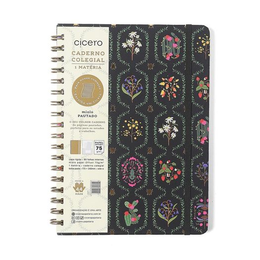 caderno colegial 1x1 jardim preto caderno colegial 1x1 jardim preto