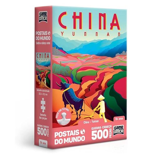 quebra cabeça 500 peças nano postais do mundo china yunnan game office toyster