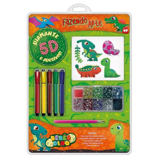 fazendo arte diamante 5d - bebês dino