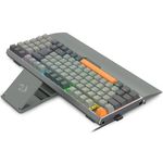 teclado mecanico olaf preto e cinza rgb switch marrom (k648gg-rgb - pt-brown) - redragon