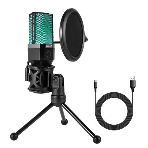 microfone adne rgb preto (gm212) - redragon