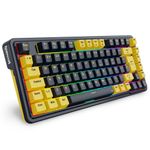 teclado mecanico elf rgb preto e amarelo switch melt gold (k649py-rgb pt) - redragon
