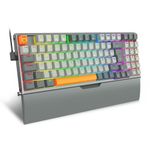teclado mecanico olaf preto e cinza rgb switch marrom (k648gg-rgb - pt-brown) - redragon