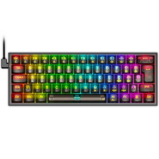 teclado mecanico fizz rgb clear black switch crystal (k617ctb-rgb) - redragon