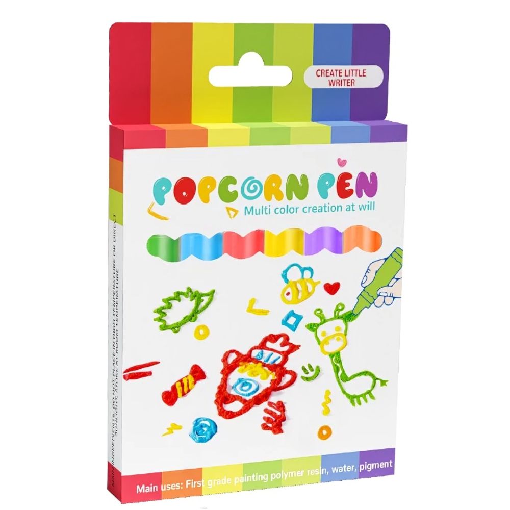 Caneta Magic Puffy Popcorn 3d Kit 6 Cores - Livrarias Curitiba