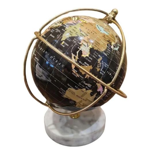 globo decoração base mármore galileu preto gold