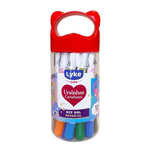 giz de cera retratil 12 cores ursinhos carinhosos