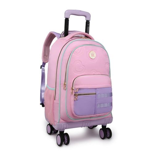 mochila com rodinha kika 4 rodas coração diversas cores