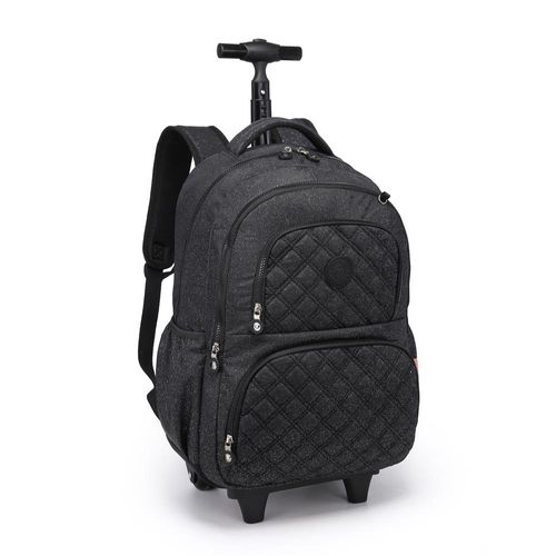 mochila com rodinha infantil kika preta