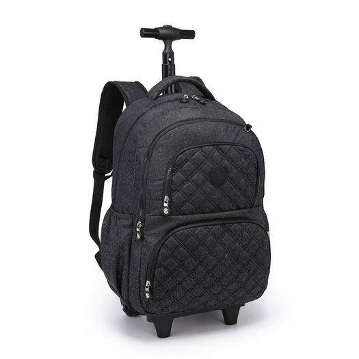 mochila com rodinha infantil kika preta mochila com rodinha infantil kika preta