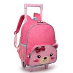 mochila com rodinha infantil ursinho pets feminino