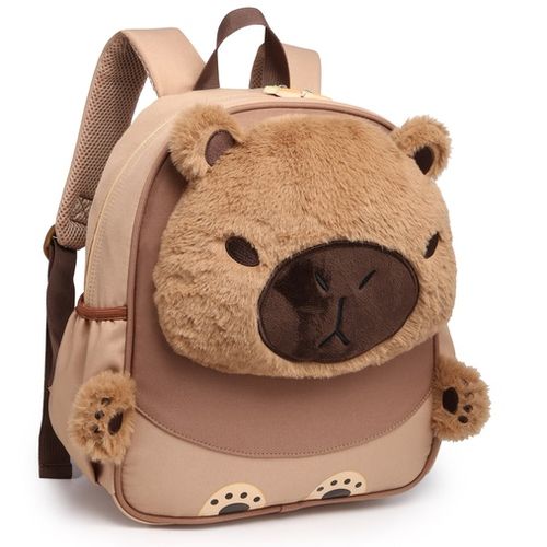 mochila com alça pelúcia capivara pets