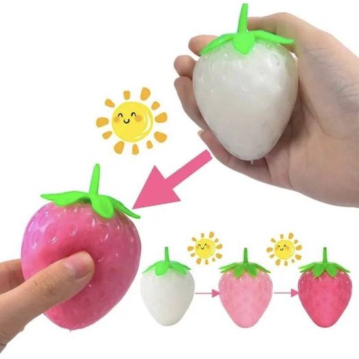 squishy morango com perfume e muda de cor squishy morango com perfume e muda de cor