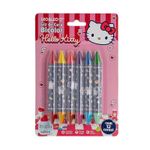 giz de cera bicolor jumbo 6 unidades 12 cores hello kitty