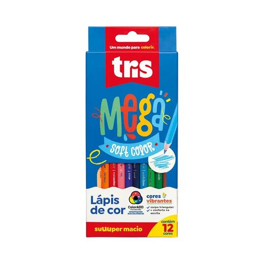 lápis de cor 12 cores mega softcolor tris lápis de cor 12 cores mega softcolor tris