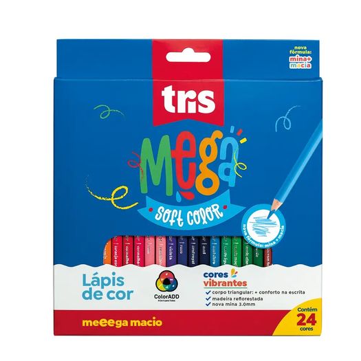lápis de cor 24 cores mega softcolor tris lápis de cor 24 cores mega softcolor tris