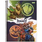 caderno universitário 1x1 marvel rivals