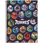 caderno universitário 1x1 marvel rivals