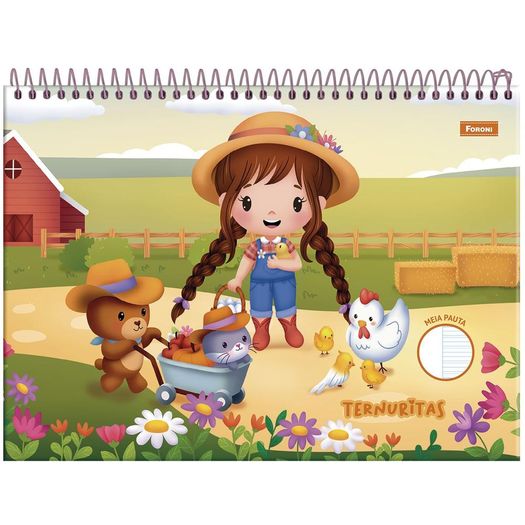 caderno meia pauta 40 folhas capa dura espiral ao alto ternuritas caderno meia pauta 40 folhas capa dura espiral ao alto ternuritas