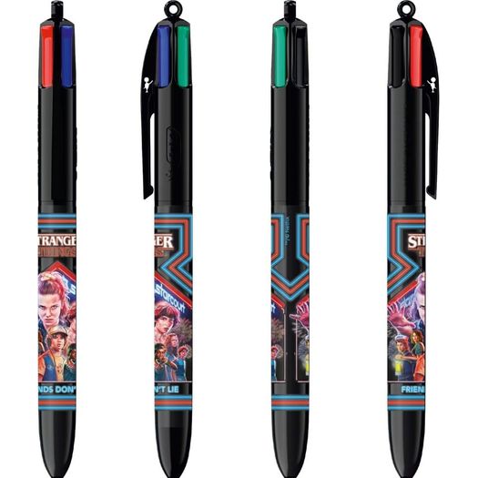 caneta esferográfica 4 cores 1.0mm stranger things temporadas 4 unidades caneta esferográfica 4 cores 1.0mm stranger things temporadas 4 unidades