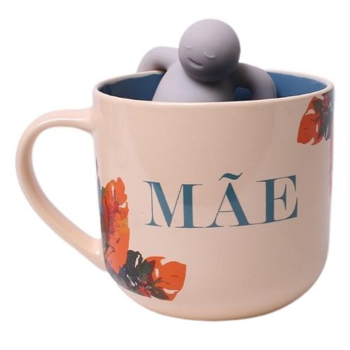 caneca 350ml mãe com infusor de chá