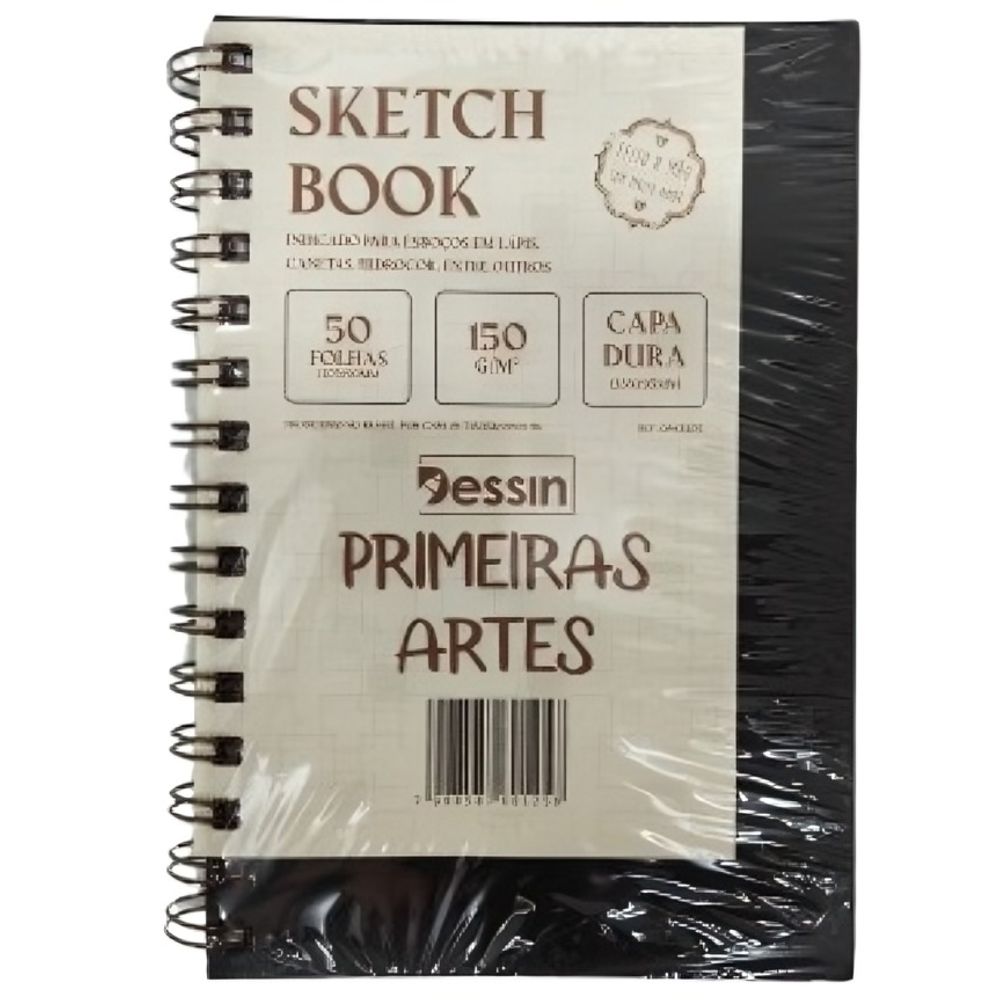 Caderno Sem Pauta 50 Folhas 150gr Sketchbook Capa Dura - Desconto Aqui