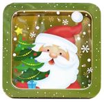 lata decorativa natal de metal com visor