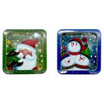 lata decorativa natal de metal com visor