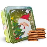 lata decorativa natal de metal com visor