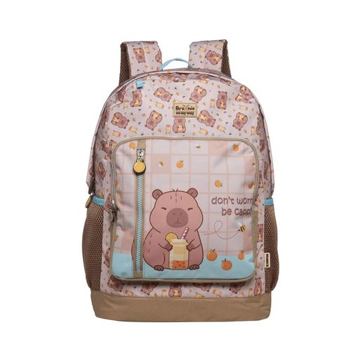 mochila com alça capivara brownie