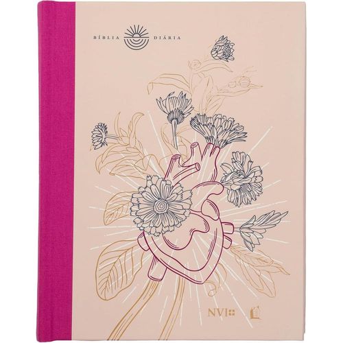 bíblia diária nvi - capa dura coração florido