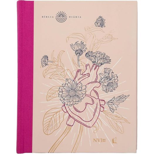bíblia diária nvi - capa dura coração florido