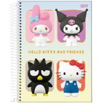 caderno universitário 10x1 hello kitty e amigos bubble