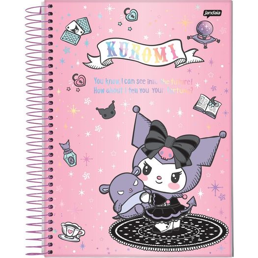 caderno universitário 10x1 160 folhas capa dura kuromi caderno universitário 10x1 160 folhas capa dura kuromi