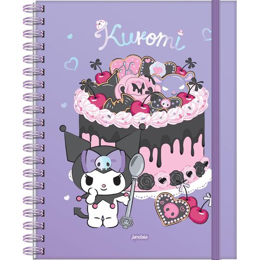 caderno universitário 1x1 80 folhas capa dura neo kuromi caderno universitário 1x1 80 folhas capa dura neo kuromi