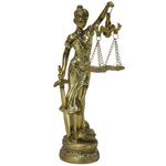 dama da justiça dourada resina 24x7x7cm