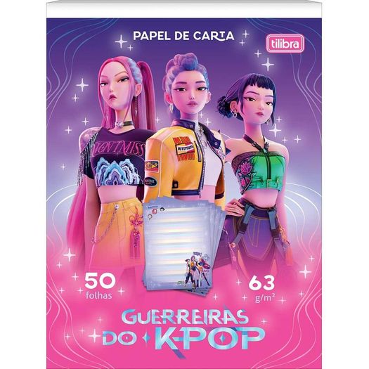 bloco-papel-carta-guerreiras-do-k-pop bloco-papel-carta-guerreiras-do-k-pop